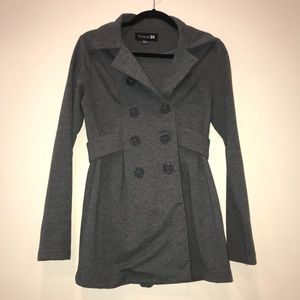 Gray button up Pea Coat